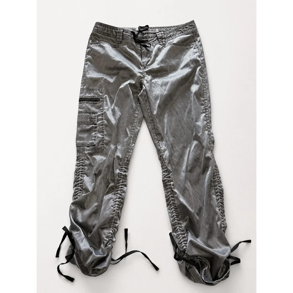 Express Metallic Ruched Cargo Pants - Picture 2 of 4
